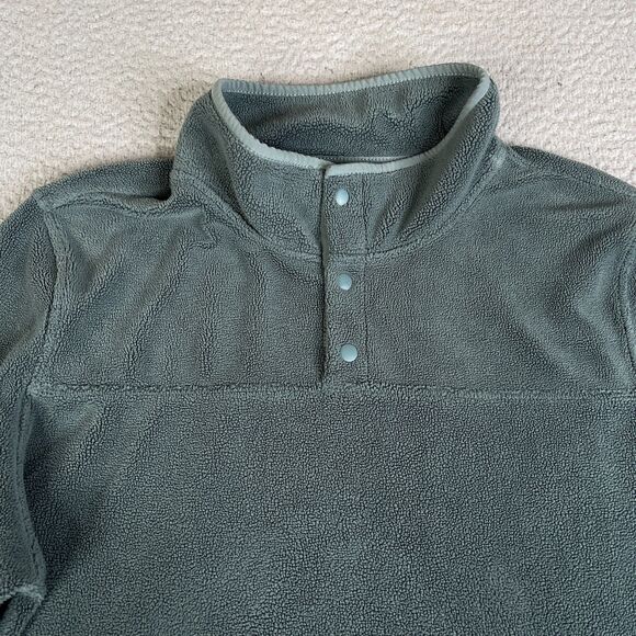 32 Degrees Heat Sweater Mens Large Gray Fleece Collar 1/4 Snap Pullover - Picture 2 of 11